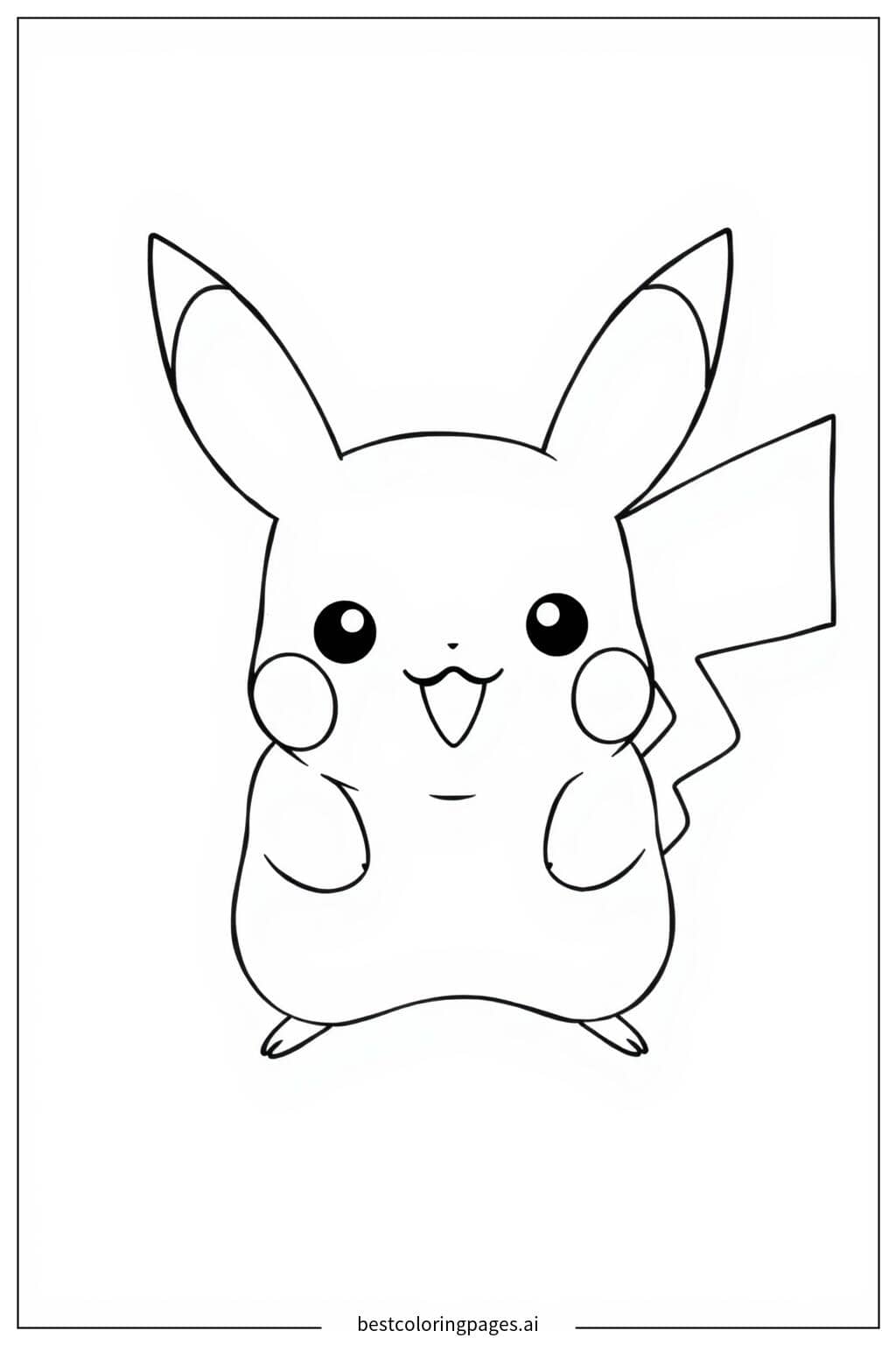 Gambar Mewarnai Pikachu Tersenyum