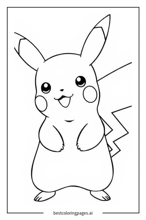 Coloriage Pikachu debout