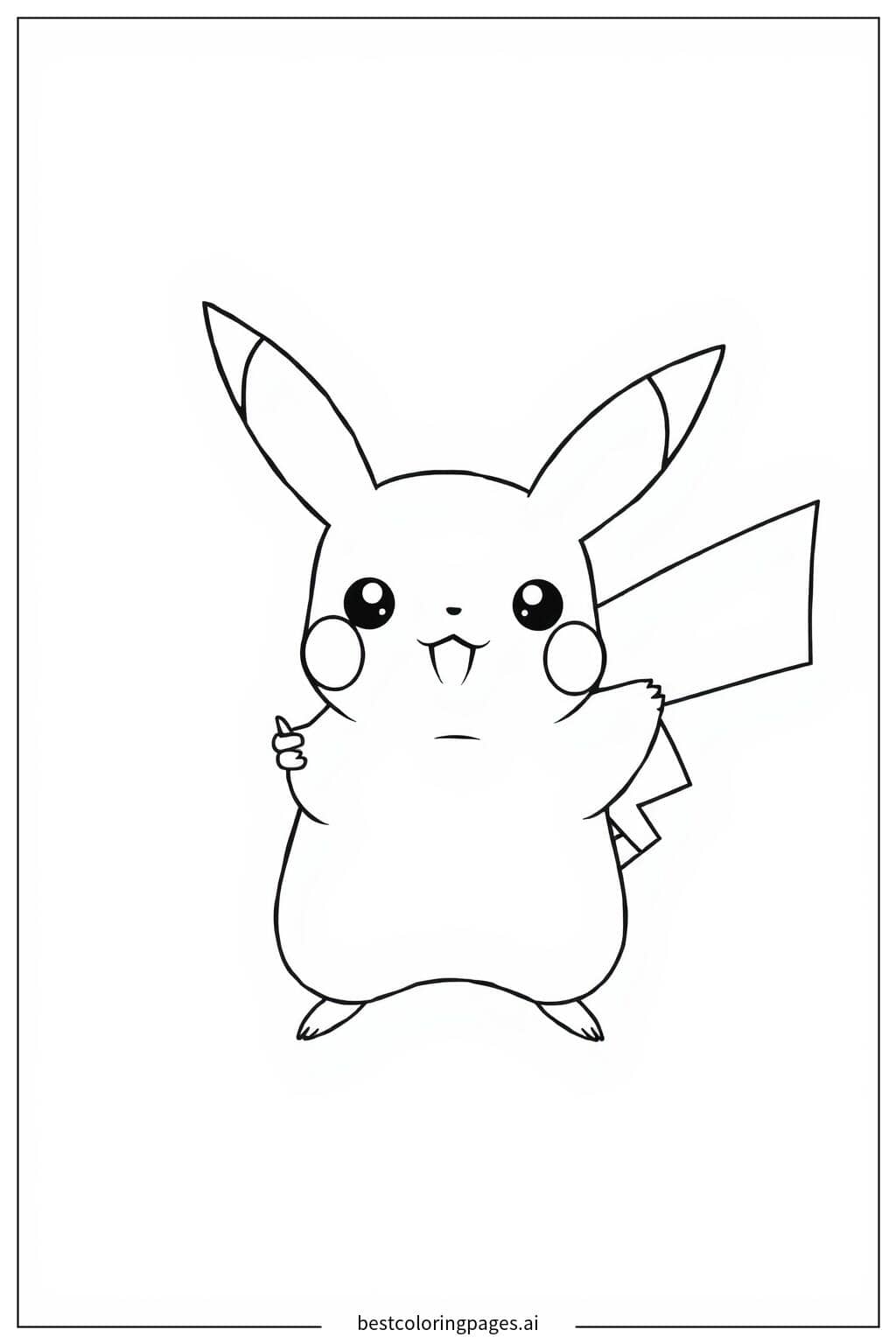 Gambar Mewarnai Pikachu dengan Balon Tunggal