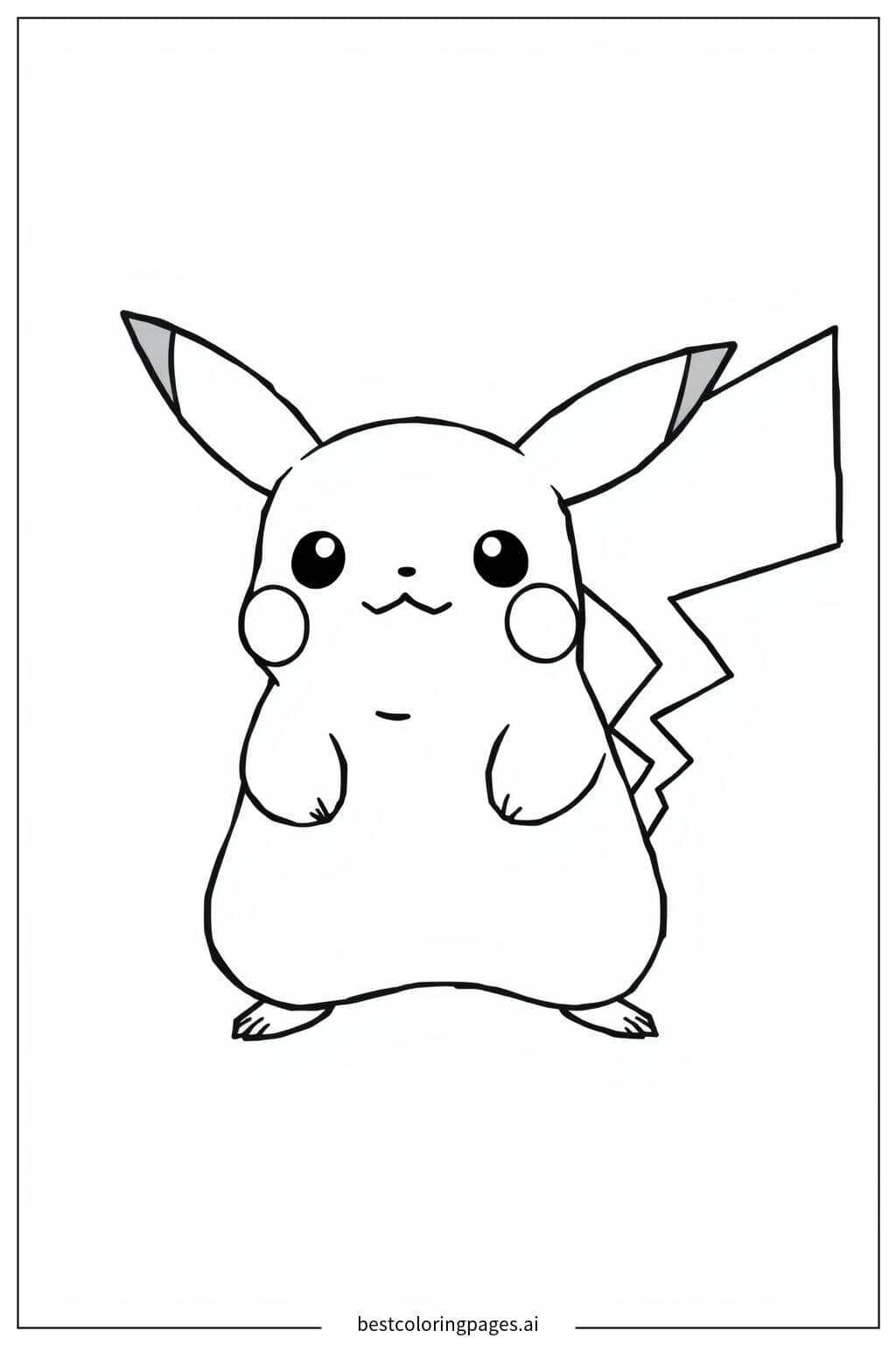 Gambar Mewarnai Pikachu dengan Petir Kecil