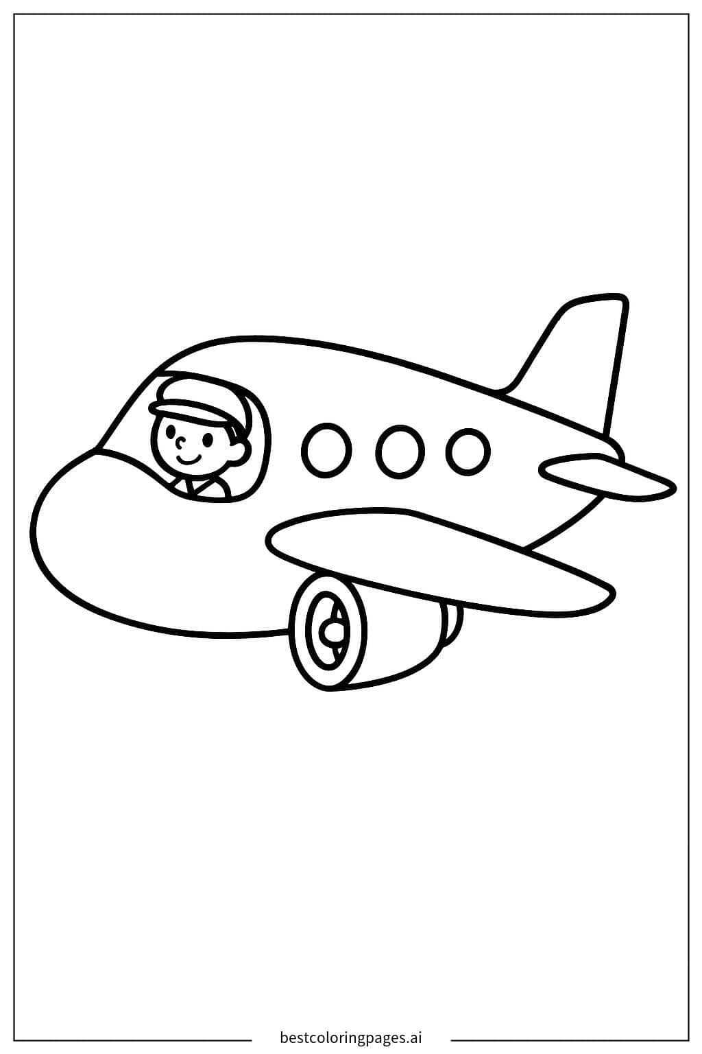 Desenhos de Piloto na Cabine para Colorir