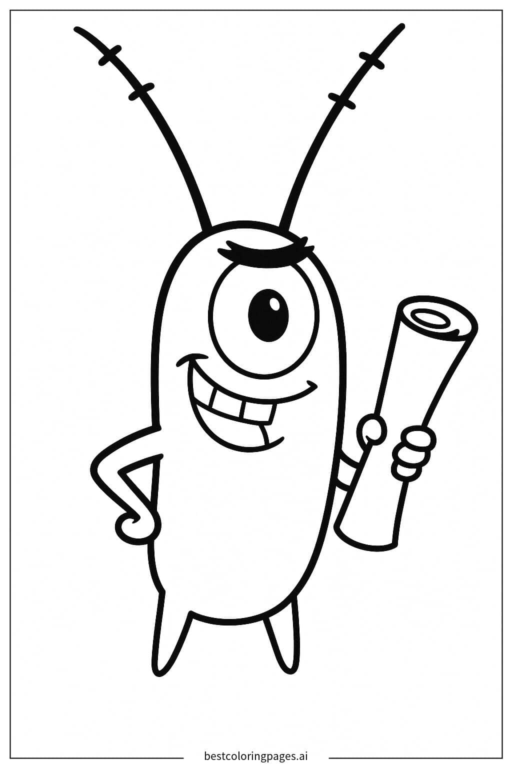 Plankton with a Master Plan Coloring Page