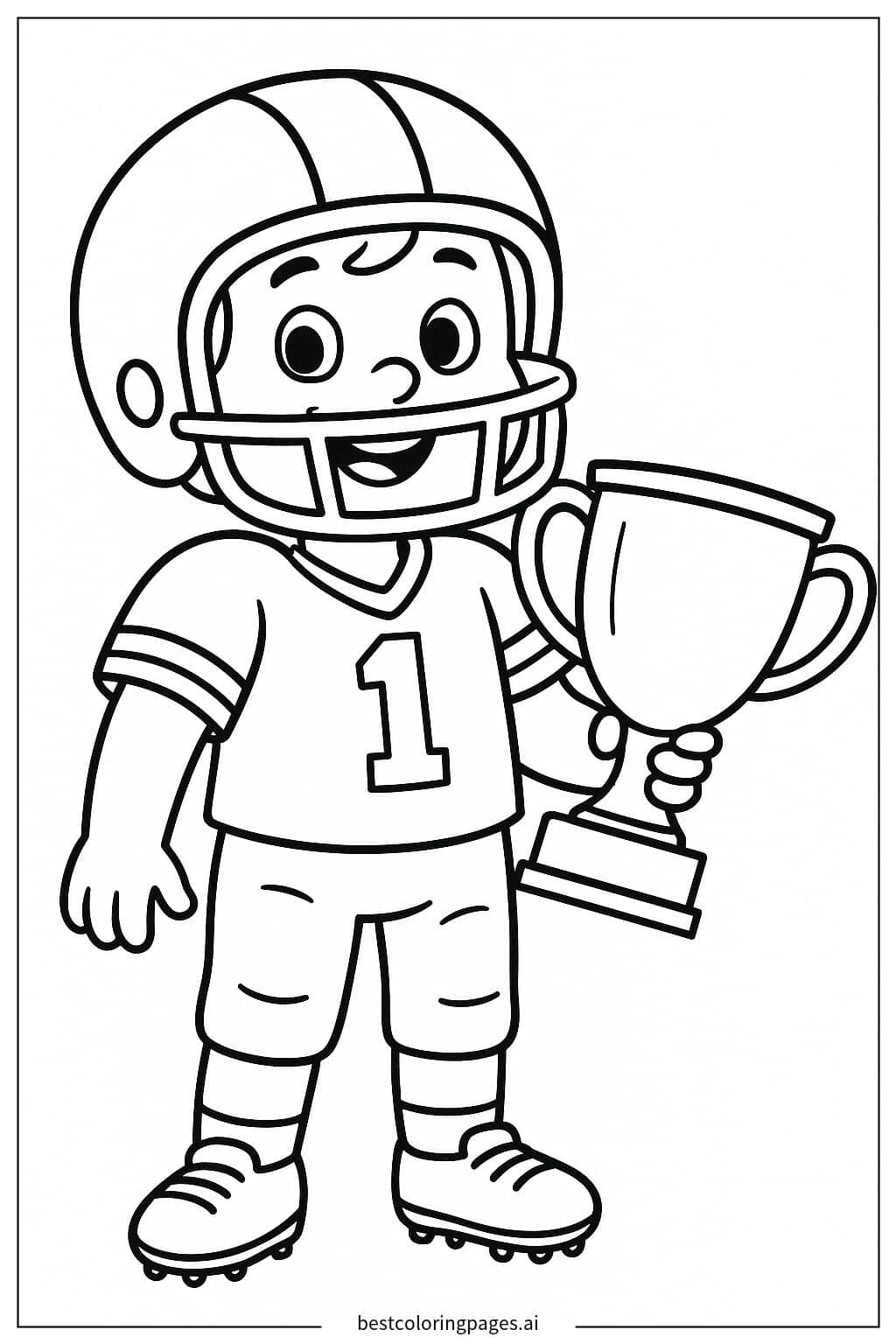 Desenhos de Jogador segurando um troféu para Colorir