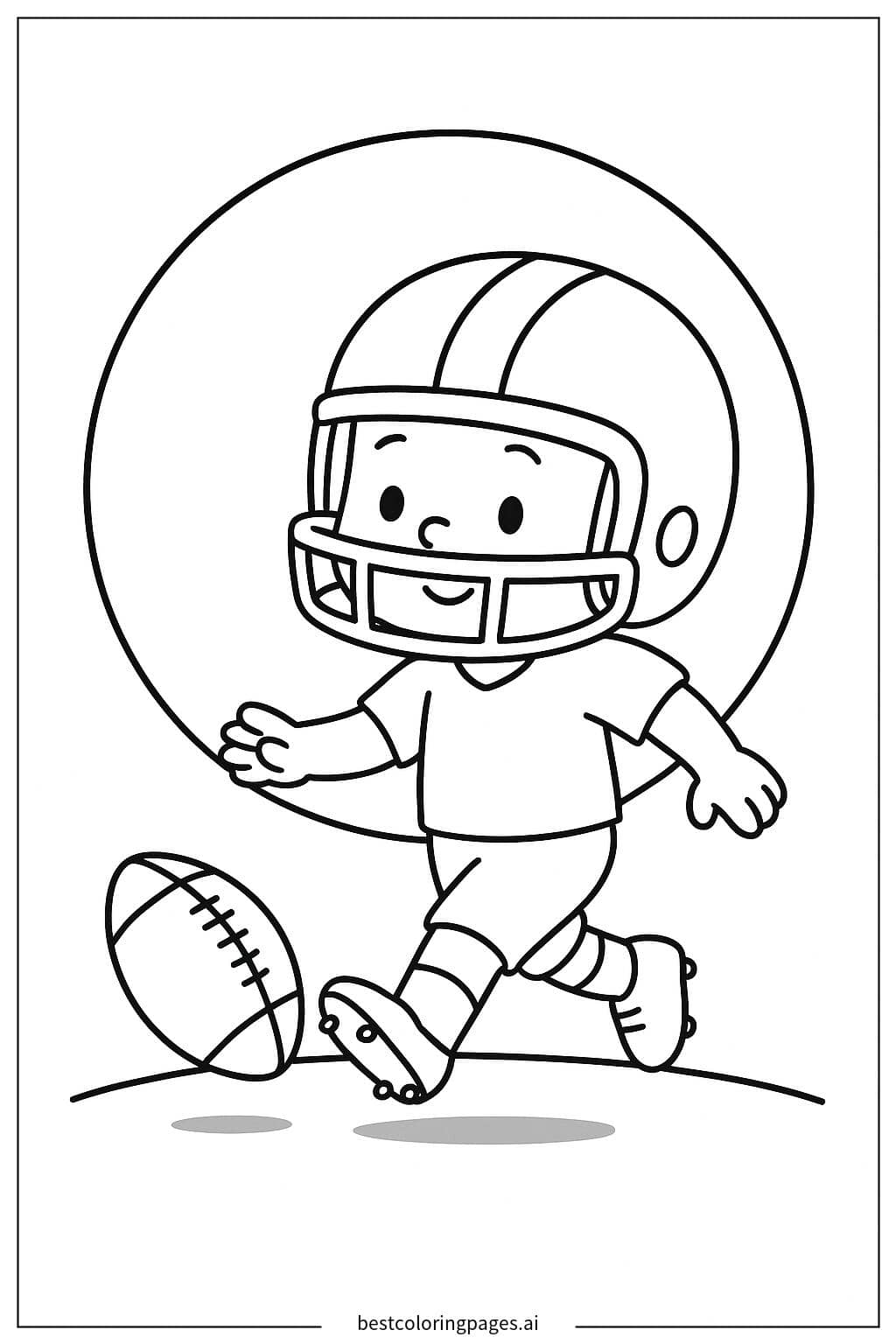 Desenhos de Jogador Chutando Bola de Futebol Americano para Colorir