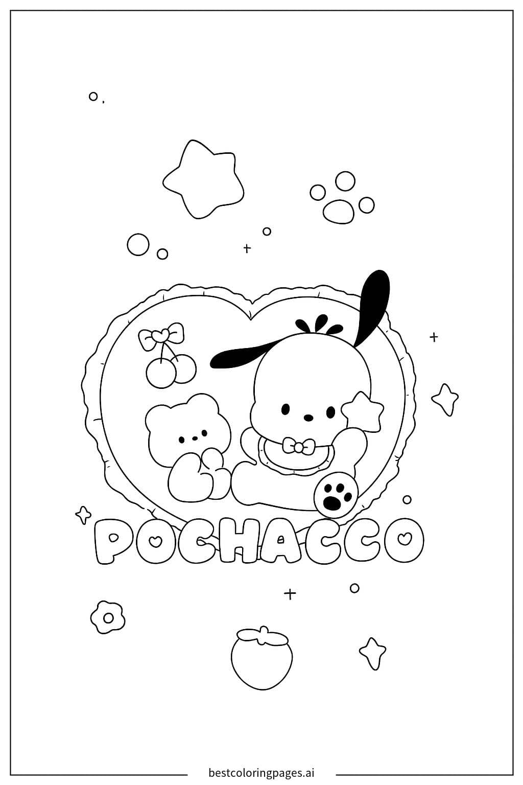 Pochacco and Friends Coloring Page Coloring Page