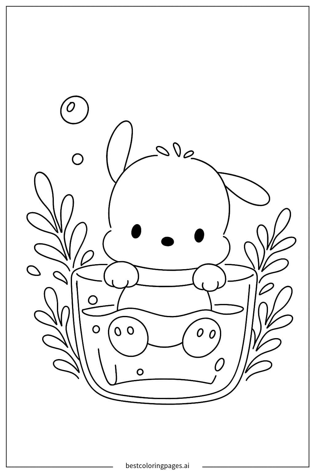 Dibujos de Pochacco en el agua para Colorear