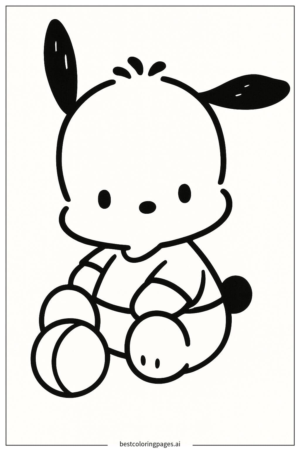 Dibujos de Pochacco jugando con una pelota para Colorear