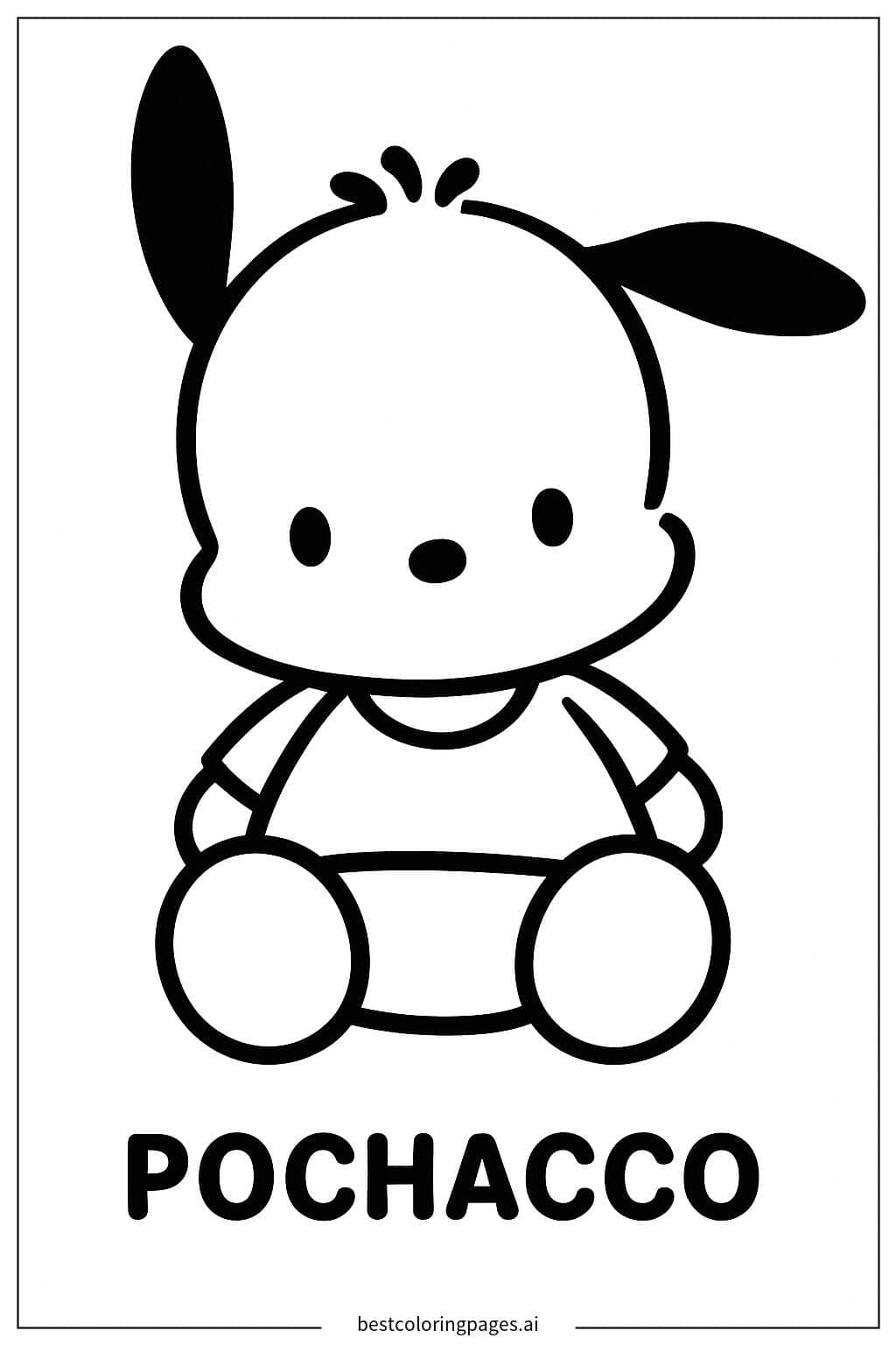 Dibujos de Pochacco Sentado para Colorear