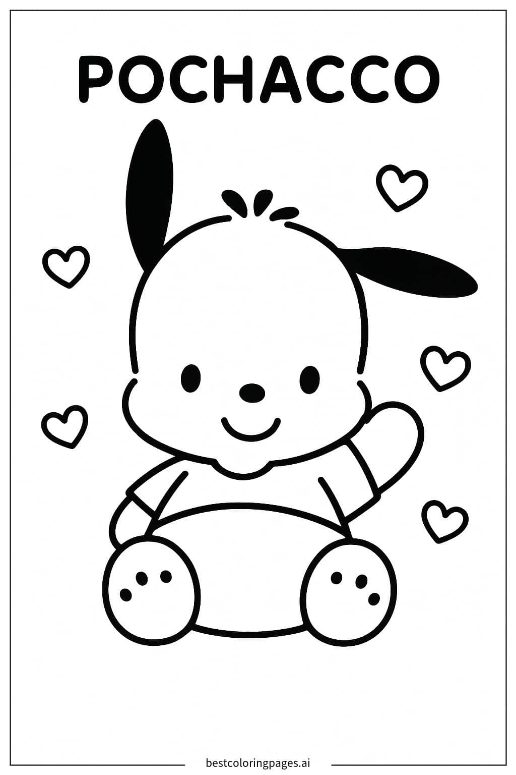 Dibujos de Pochacco Sonriendo para Colorear