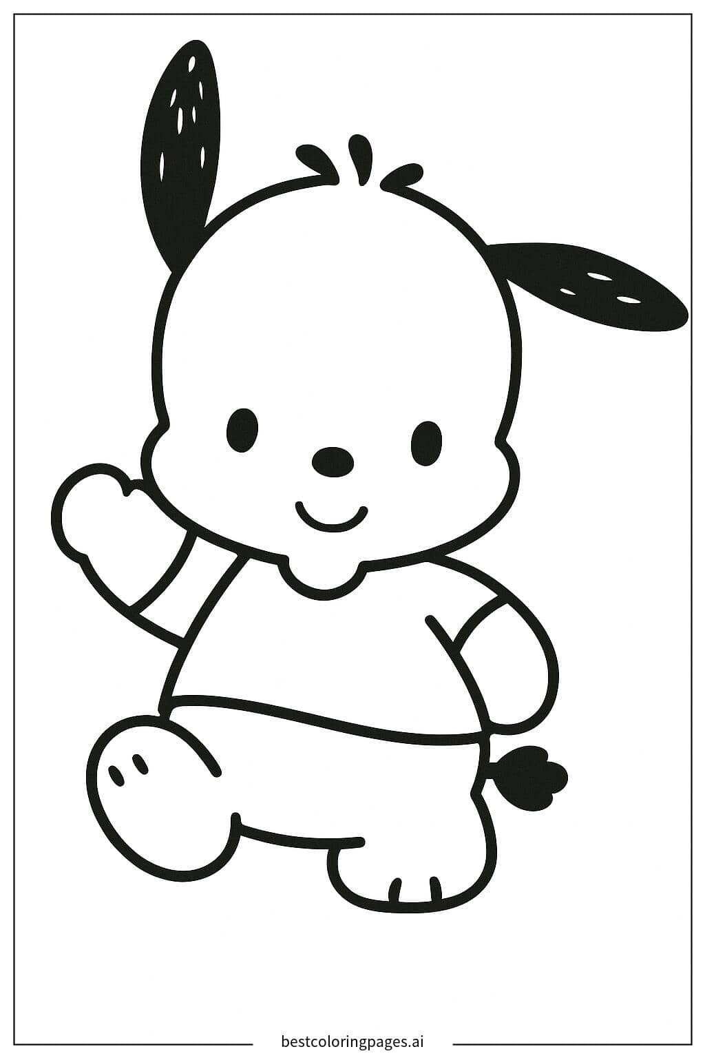 Dibujos de Pochacco saludando para Colorear