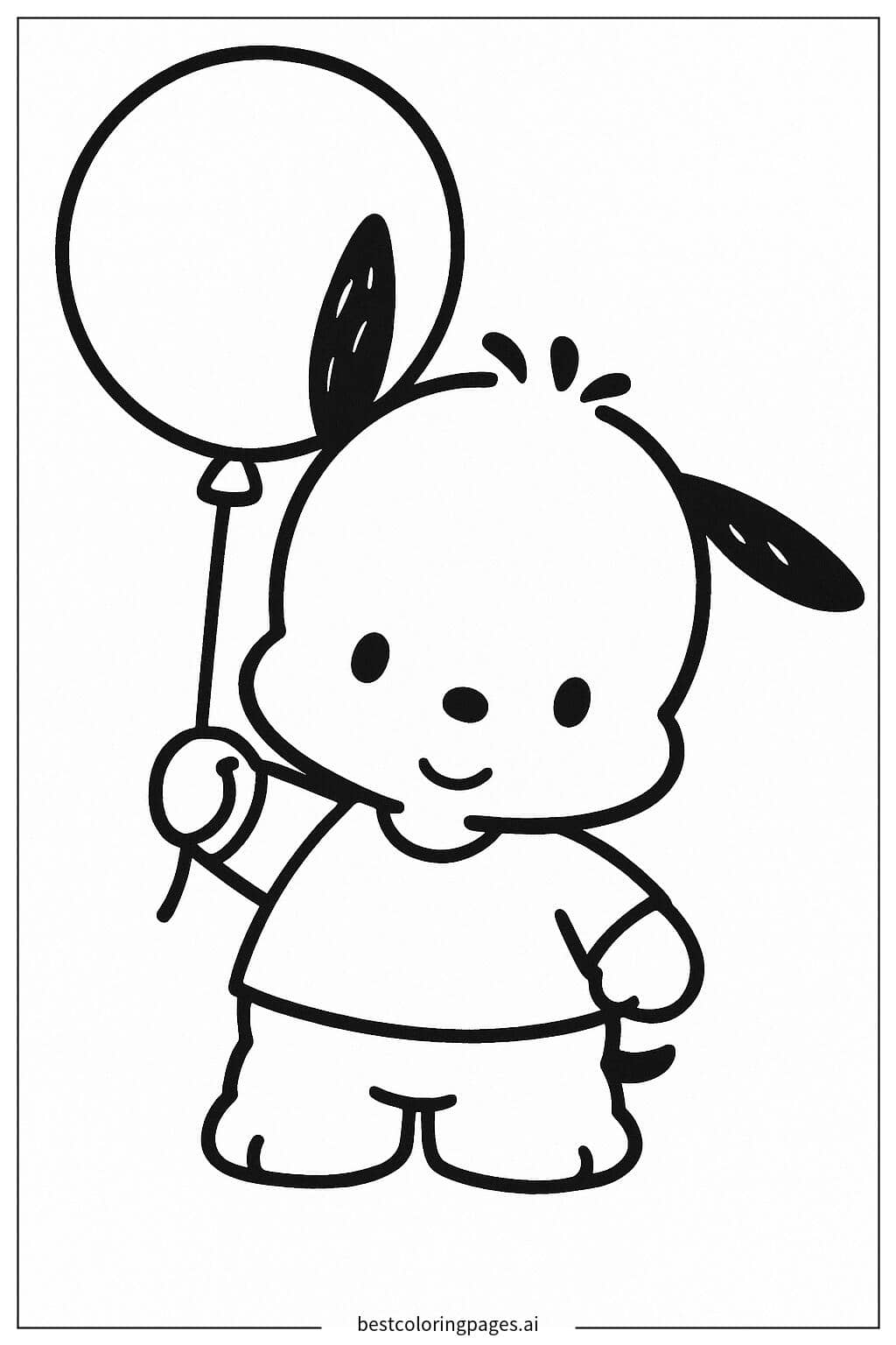 Dibujos de Pochacco con globo para Colorear