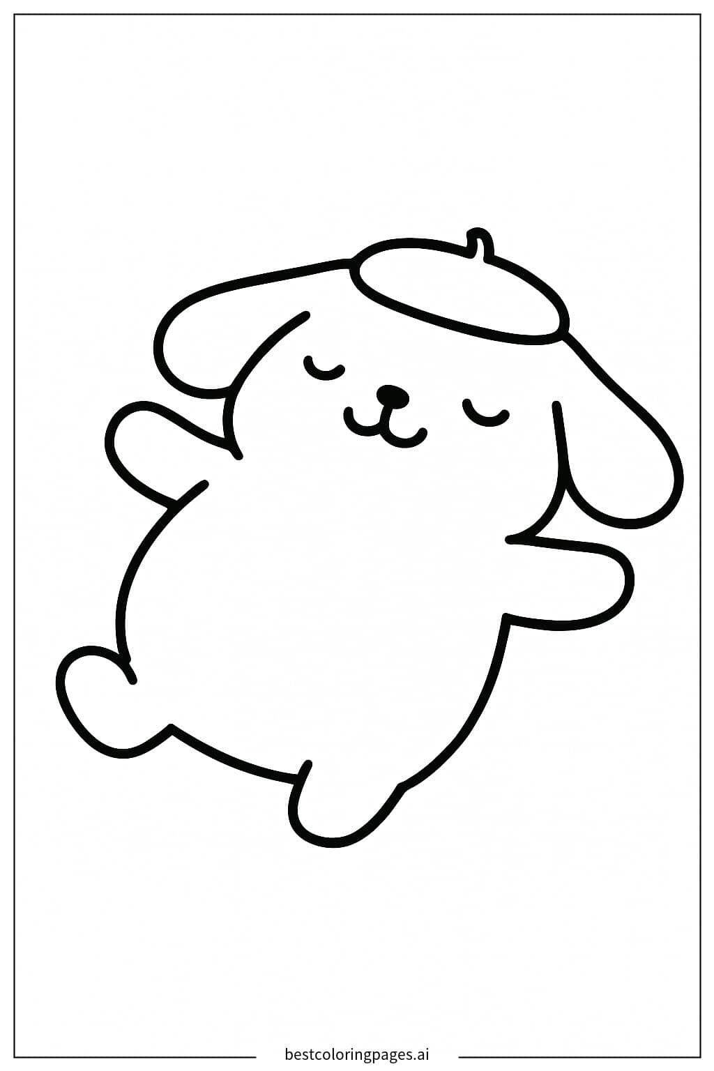 Pom Pom Purin Sleeping Peacefully Coloring Page