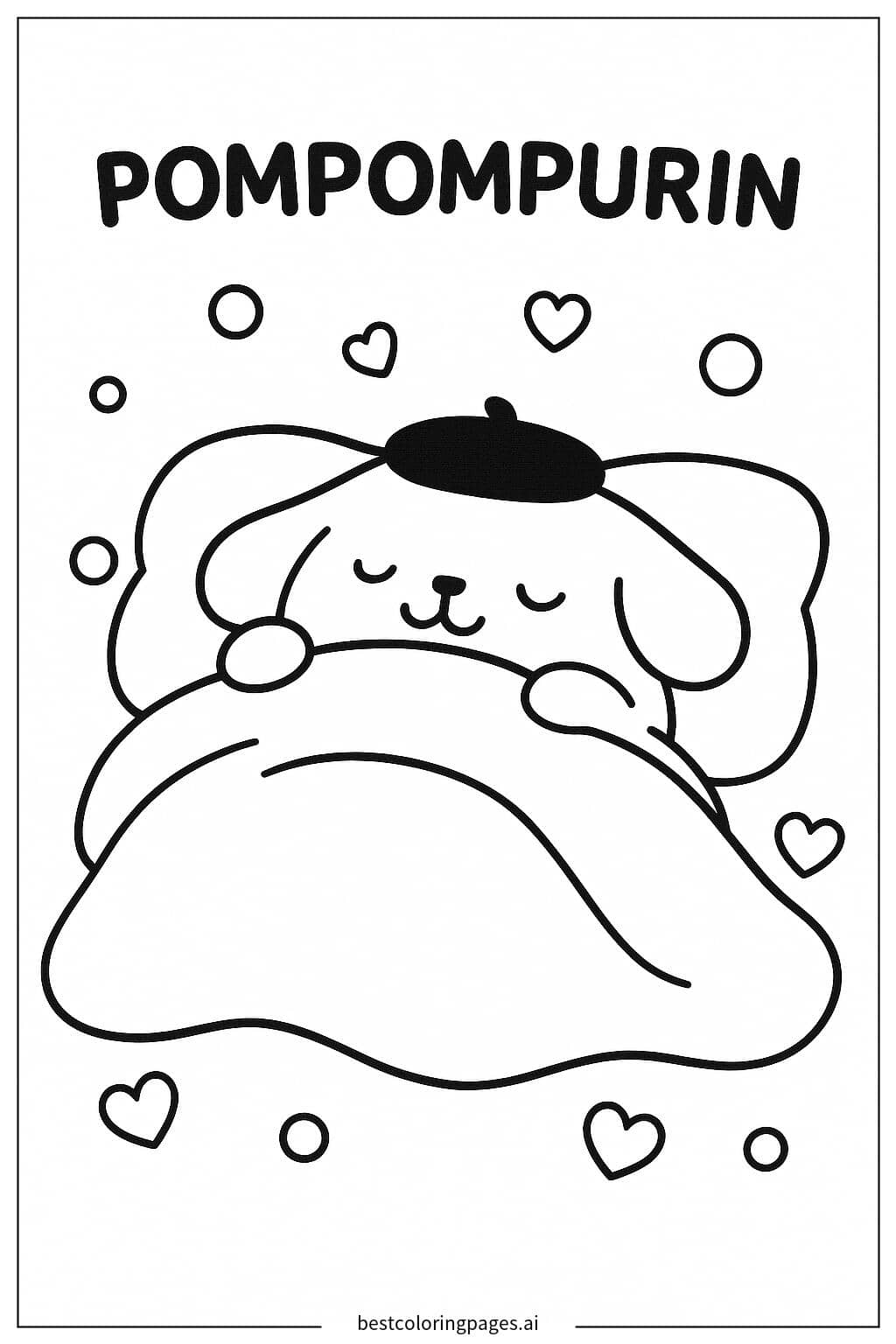 布丁狗的甜美睡眠 涂色页