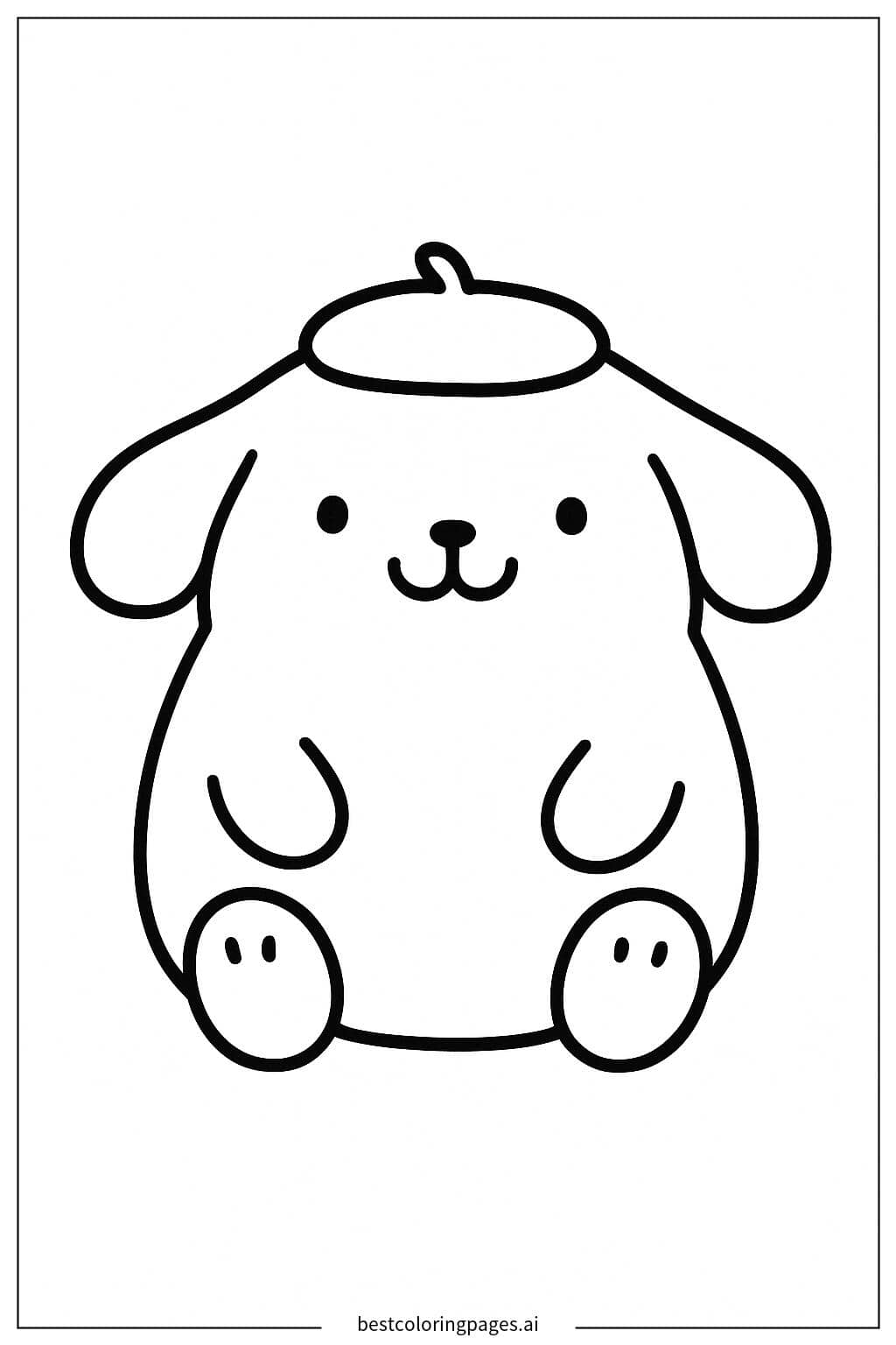 ภาพระบายสี ปอมปอมปูรินยิ้มแย้ม