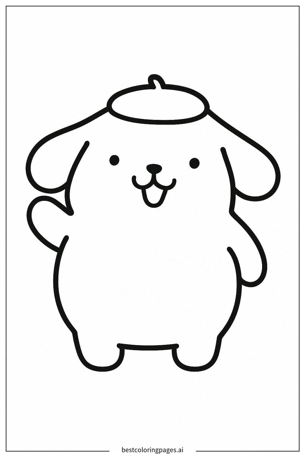 Pom Pom Purin 热情挥手 涂色页