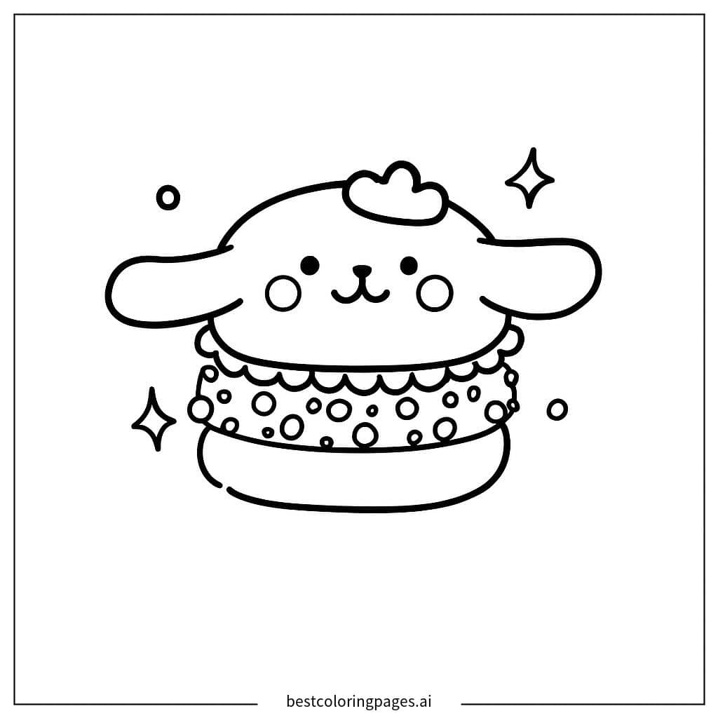 Pompom Purin Burger Ausmalbilder