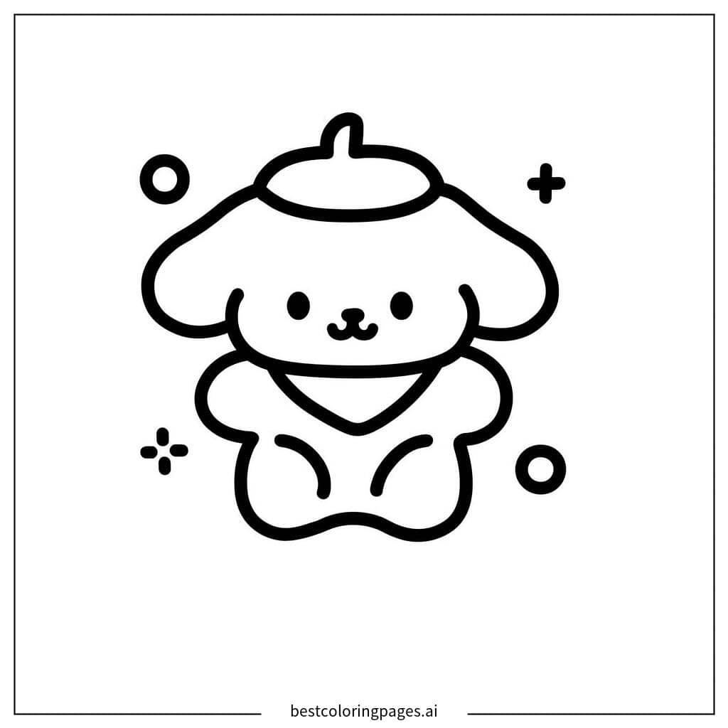 Pompom Purin Lächelt Ausmalbilder