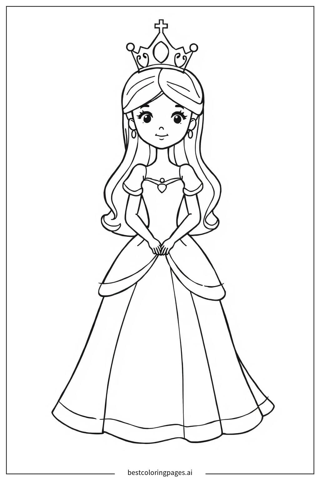 Prinzessin im Ballkleid Ausmalbilder
