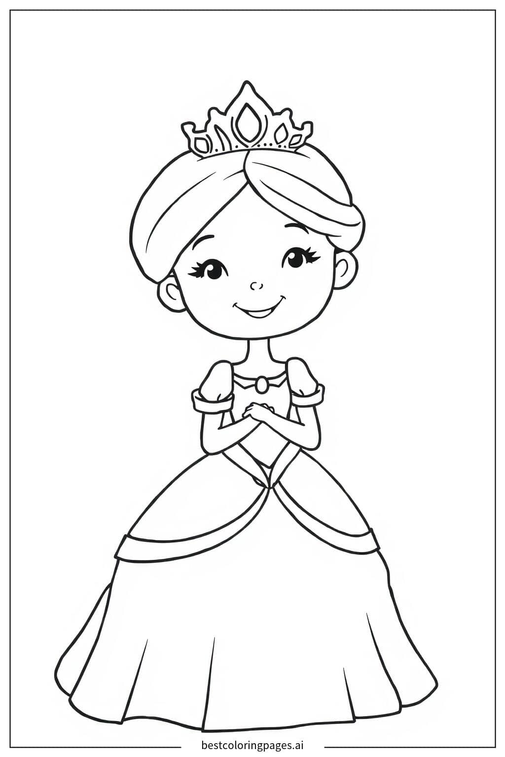 Lächelnde Prinzessin Ausmalbilder