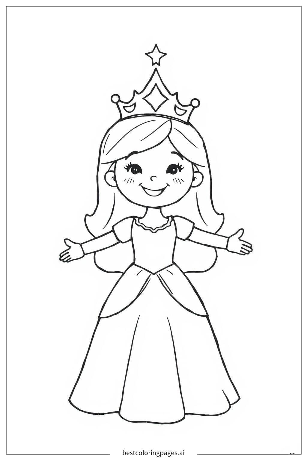 Prinzessin mit Krone Ausmalbilder