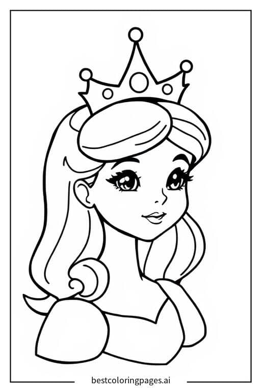 Prinzessin mit Krone Ausmalbilder