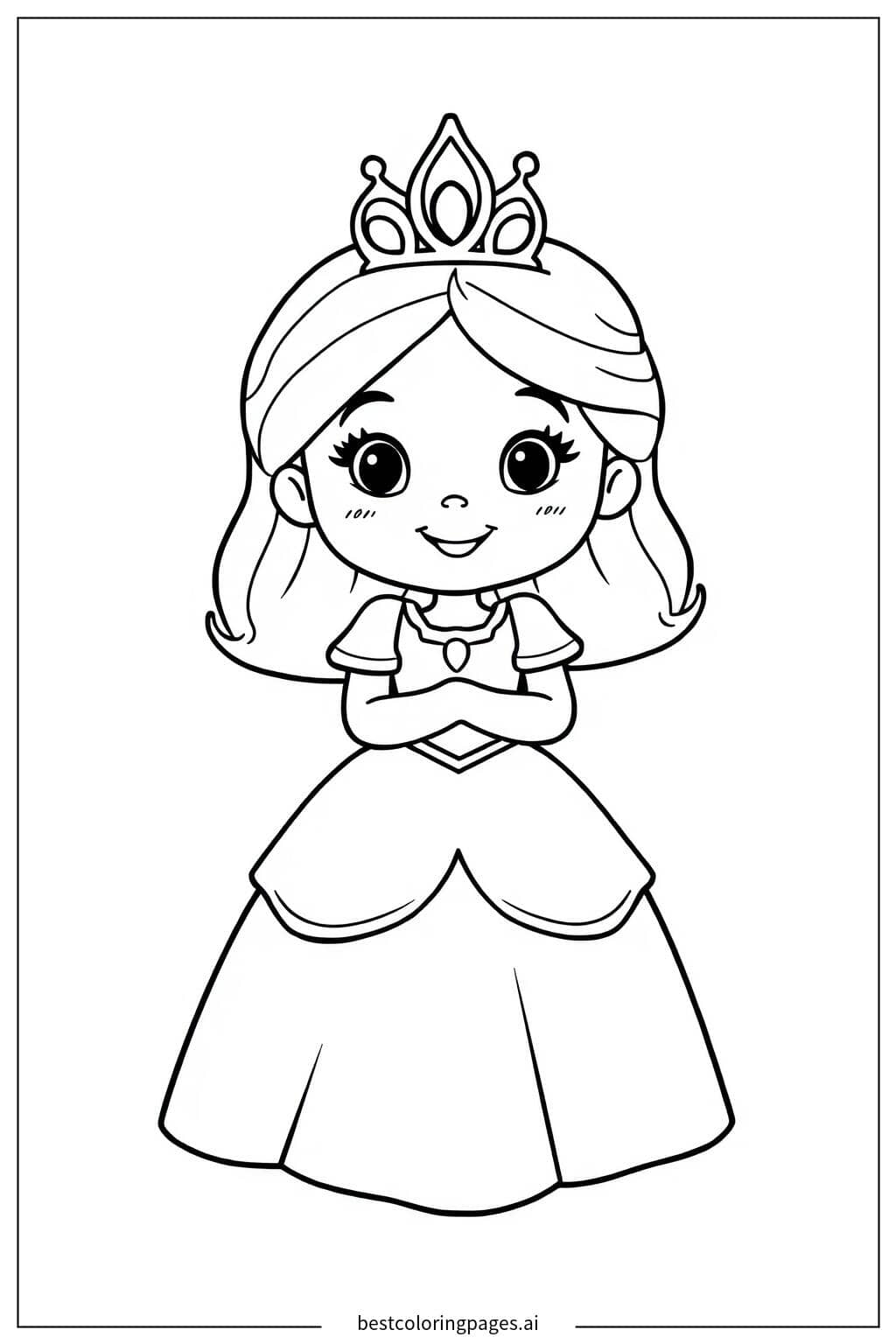 Prinzessin mit Diadem Ausmalbilder