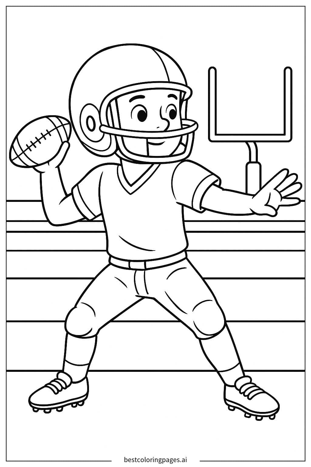 Desenhos de Quarterback em Ação para Colorir