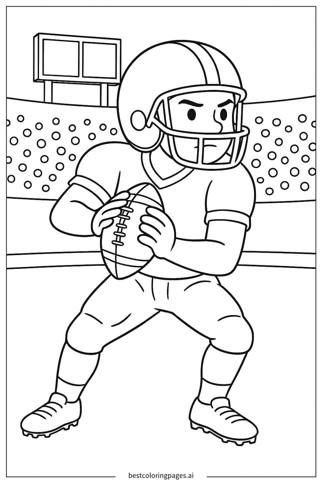 Desenhos de Quarterback se preparando para lançar para Colorir