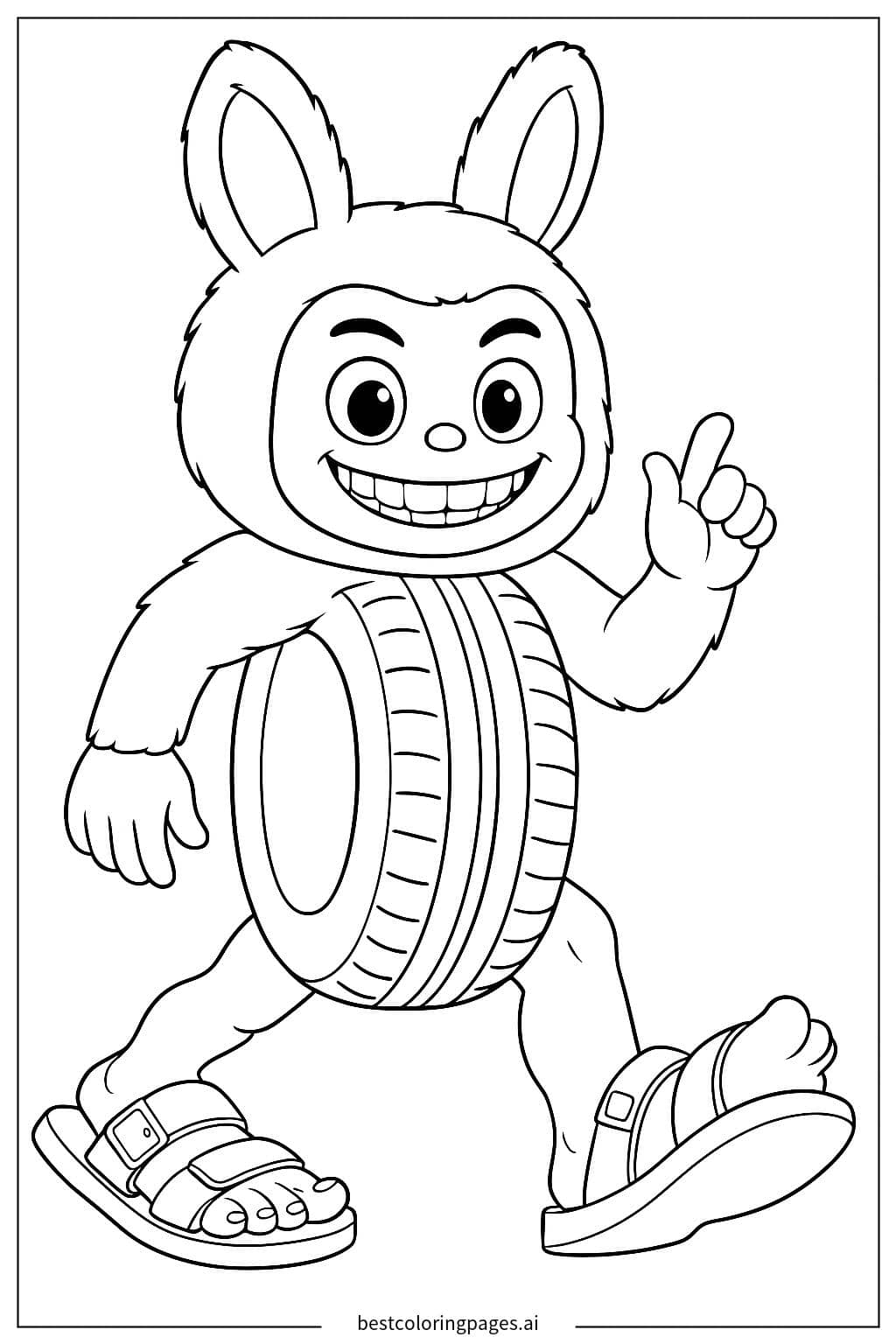 Disegni di Il Coniglietto Gommato è in Cammino da Colorare