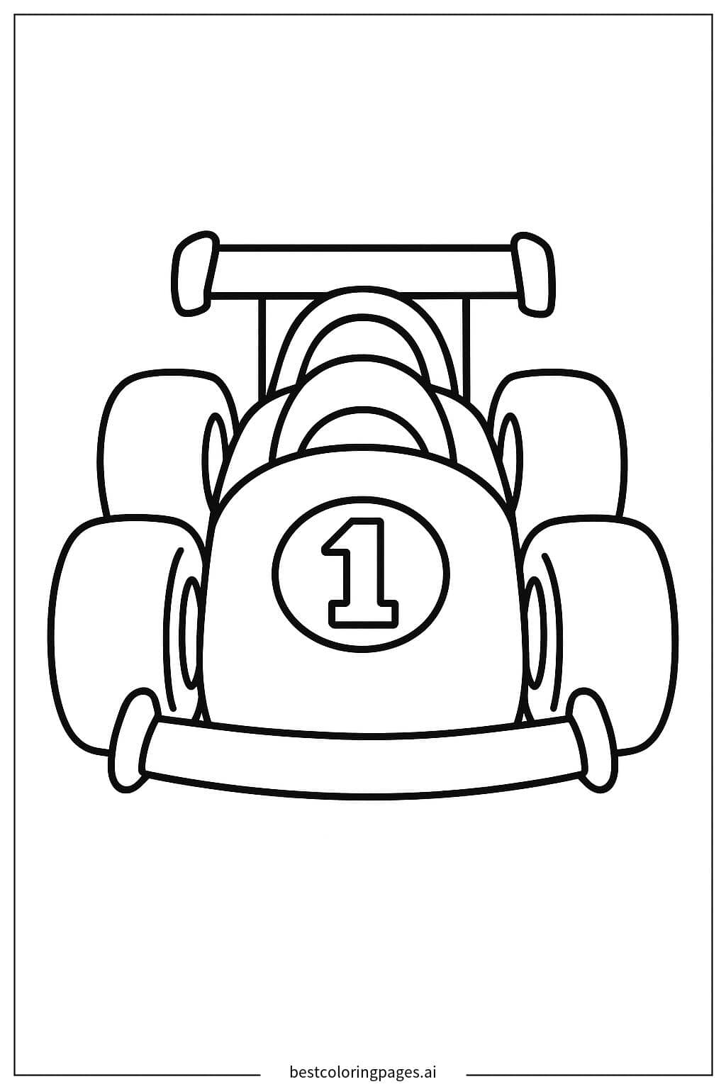 赛车1号 涂色页