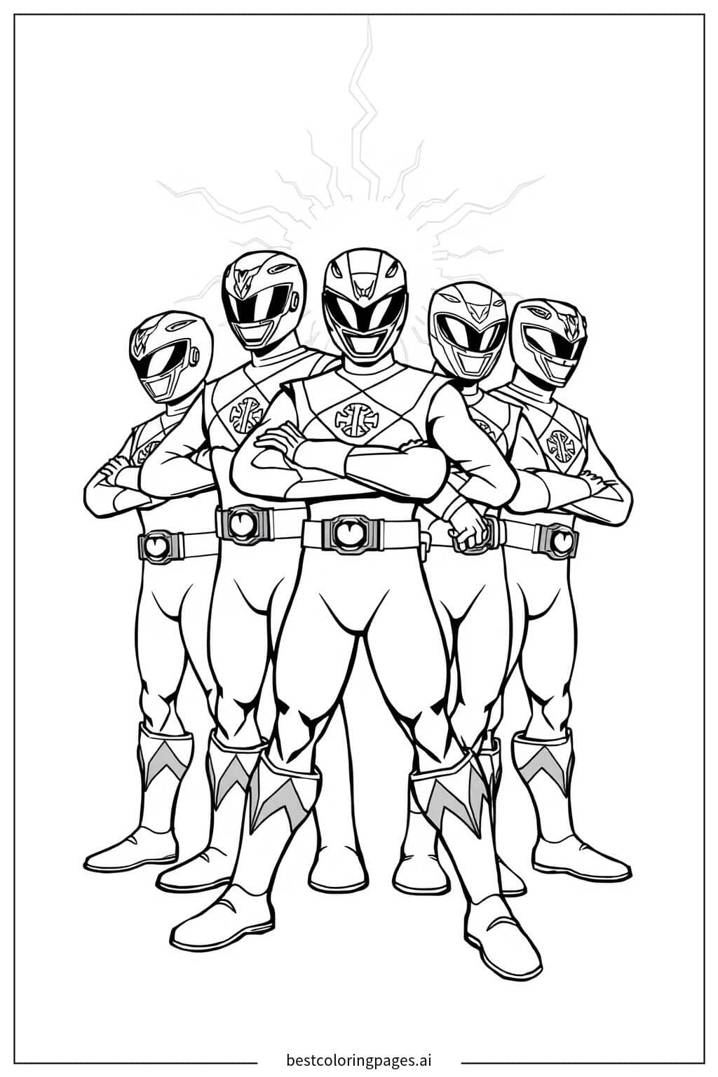 Desenhos de Sequência de Morfagem dos Rangers para Colorir
