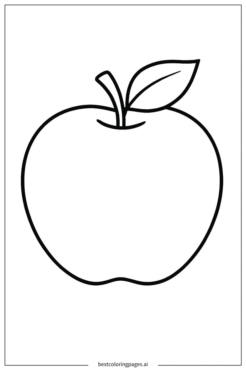 Bright Red Apple Coloring Page Coloring Page