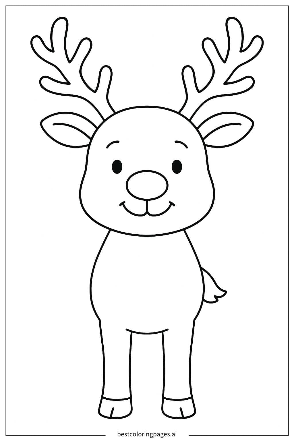 Desenhos de Rena em Pé com Chifres Majestosos para Colorir