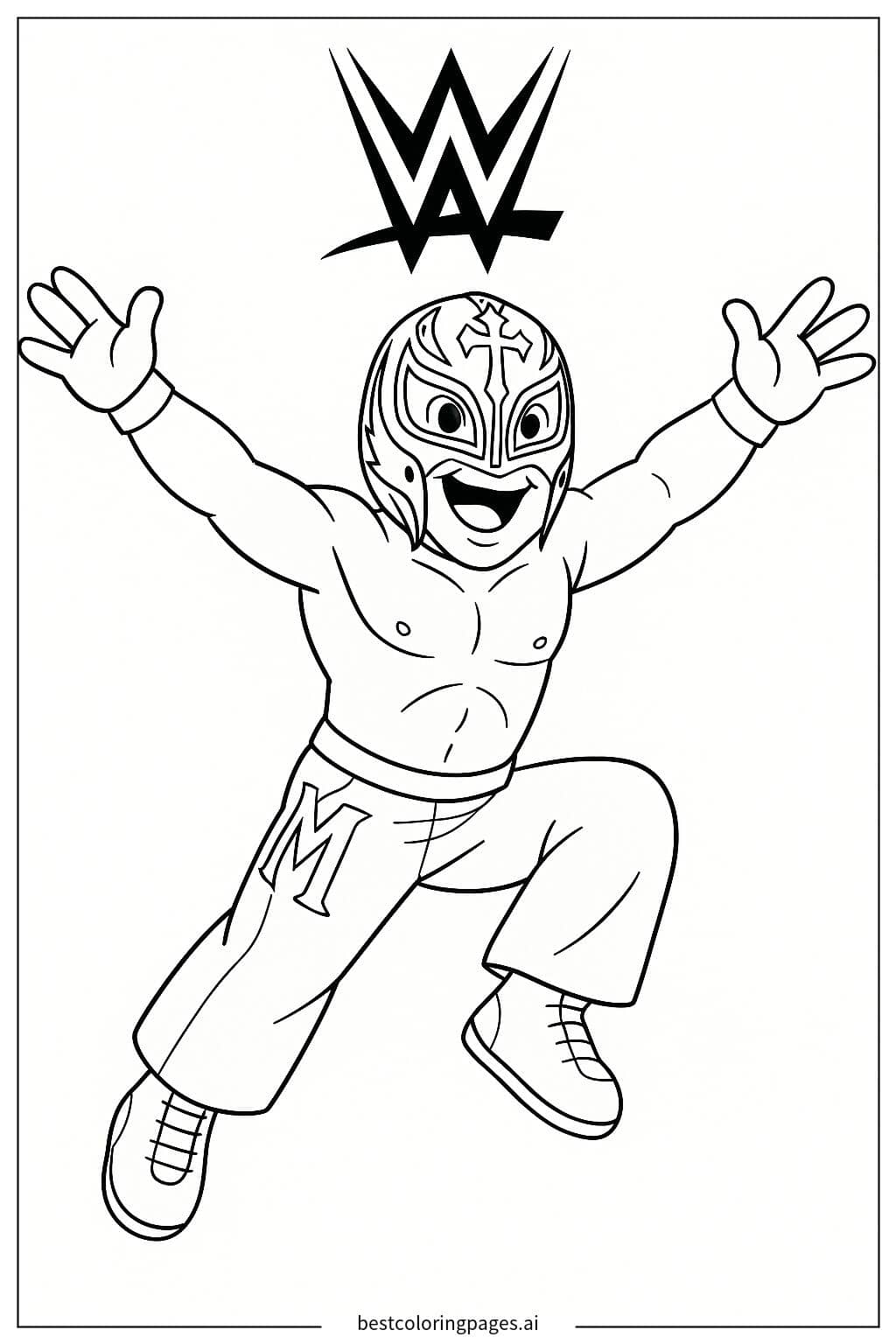 Desenhos de Rey Mysterio Saltando para Colorir