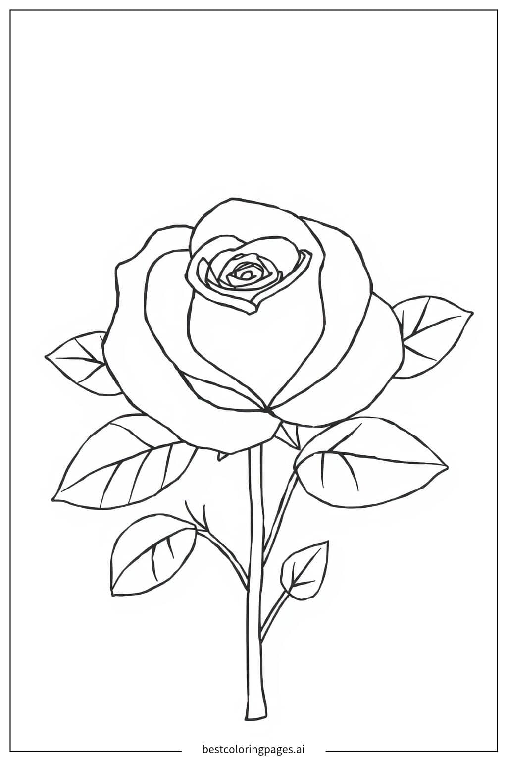 Disegni di Motivo di Foglia di Rosa da Colorare
