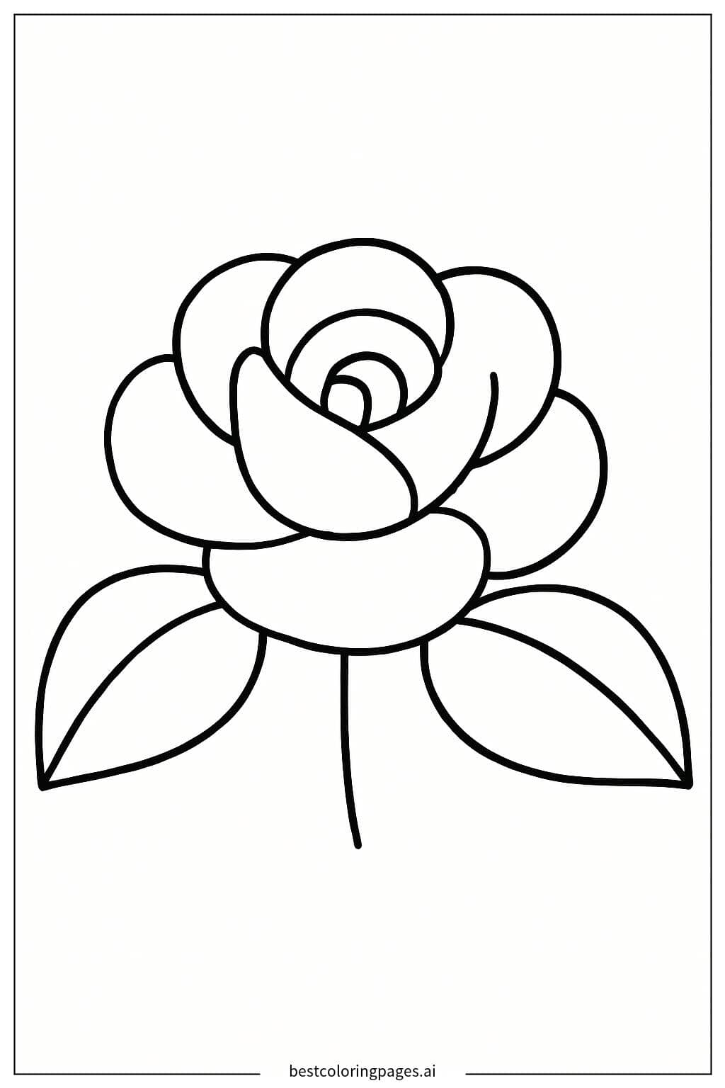 Beautiful Rose Coloring Page Coloring Page