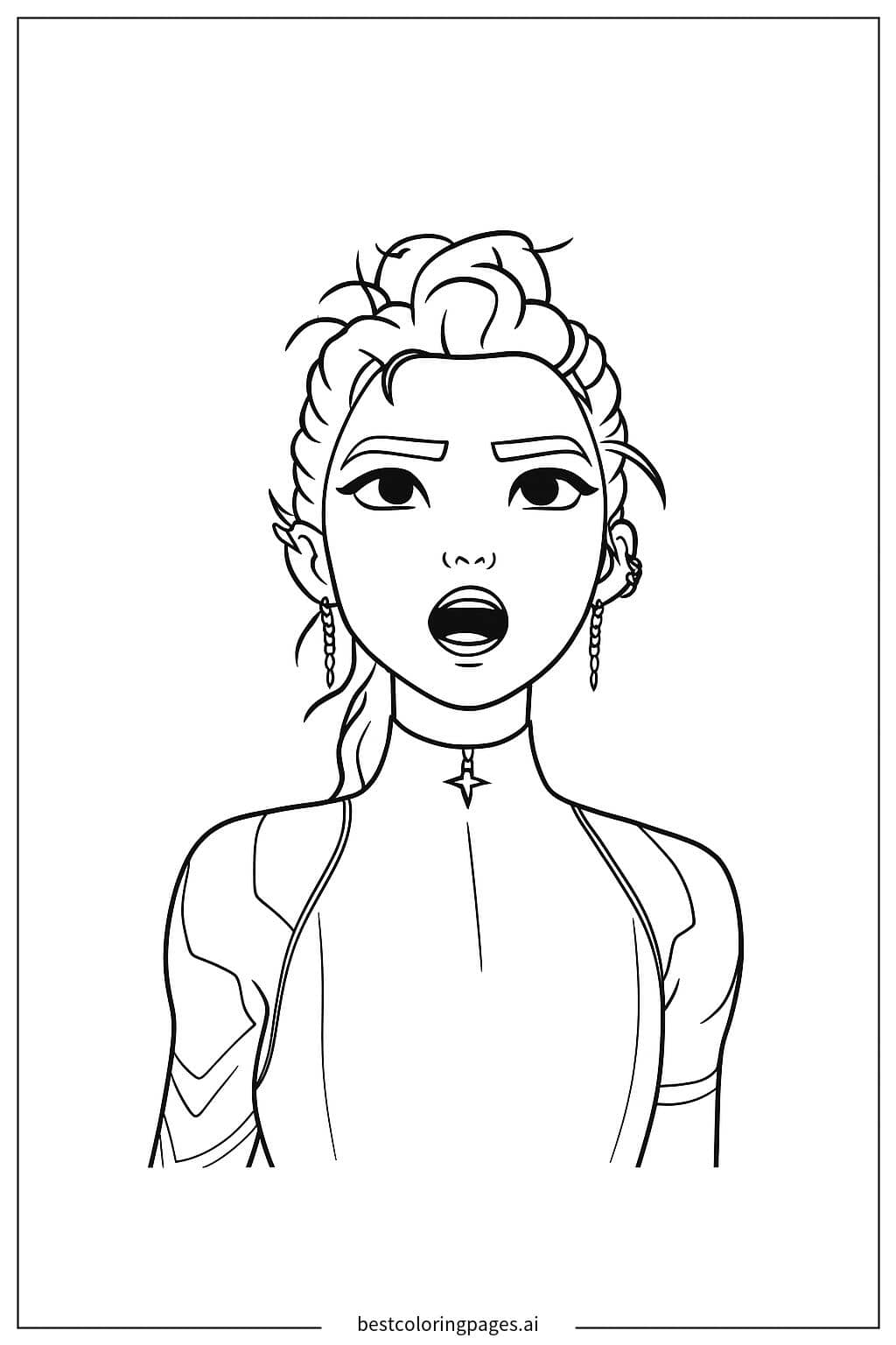 Rumi and the Kpop Demon Hunters Coloring Page