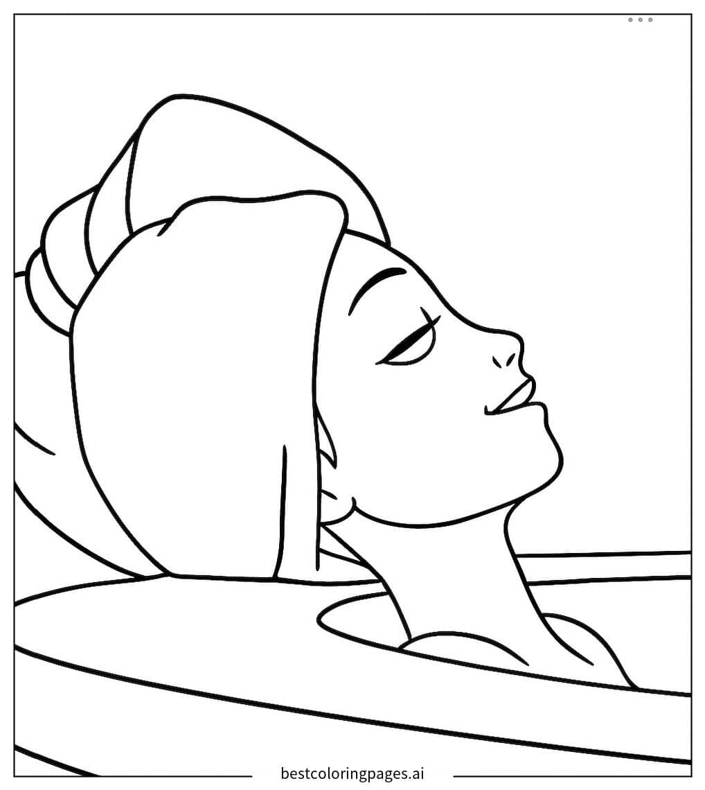 Rumi: Kpop Demon Hunters Relaxing Pose Coloring Page