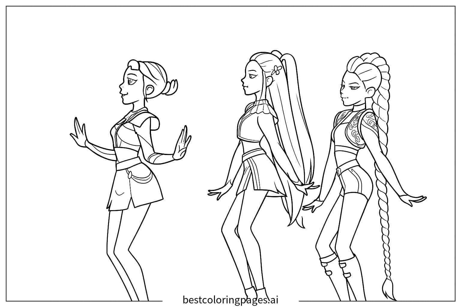 Dibujos de Rumi Cazadoras de Demonios KPop para Colorear