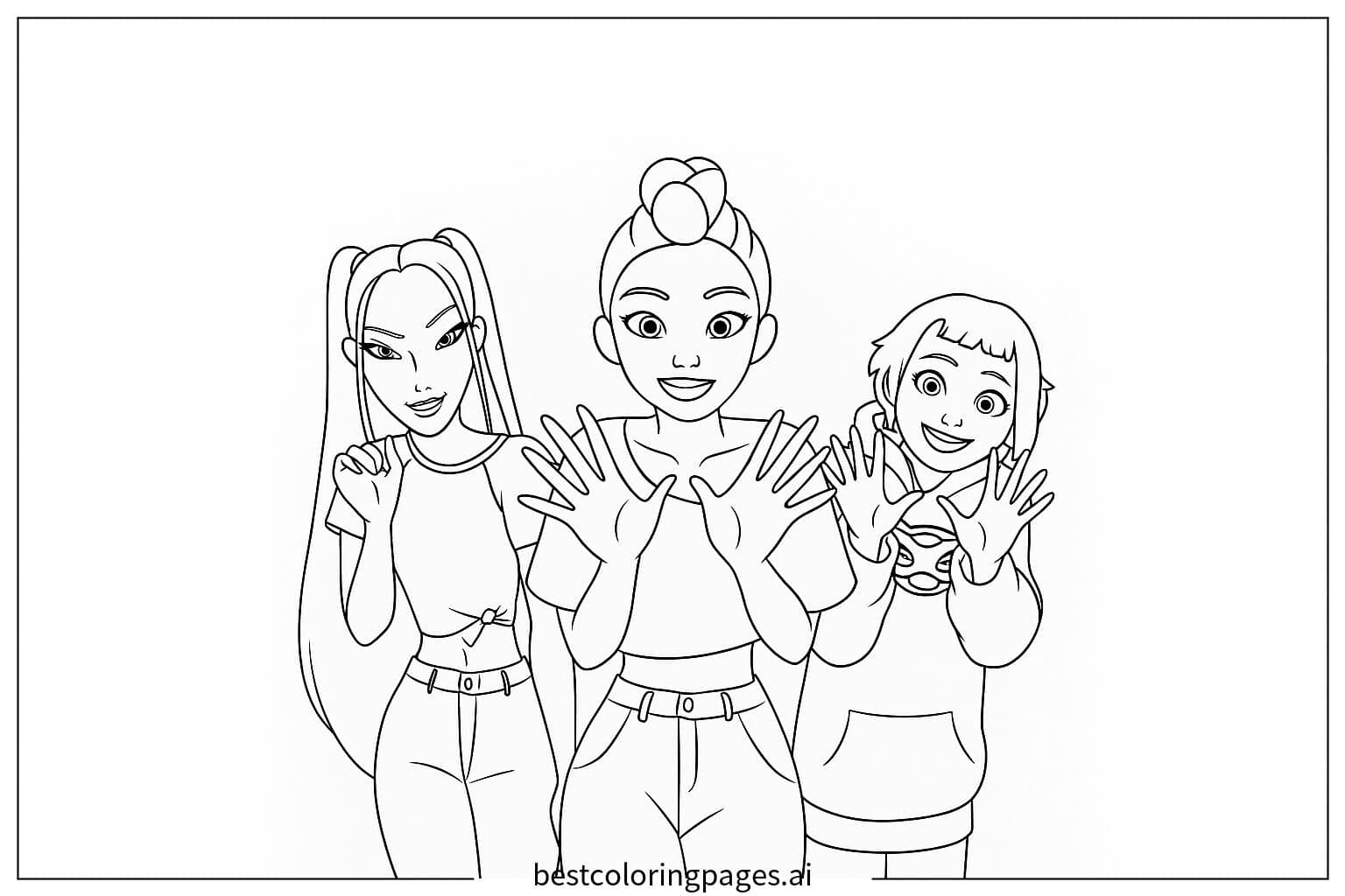 Dibujos de Equipo de Cazadores de Demonios KPop de Rumi para Colorear