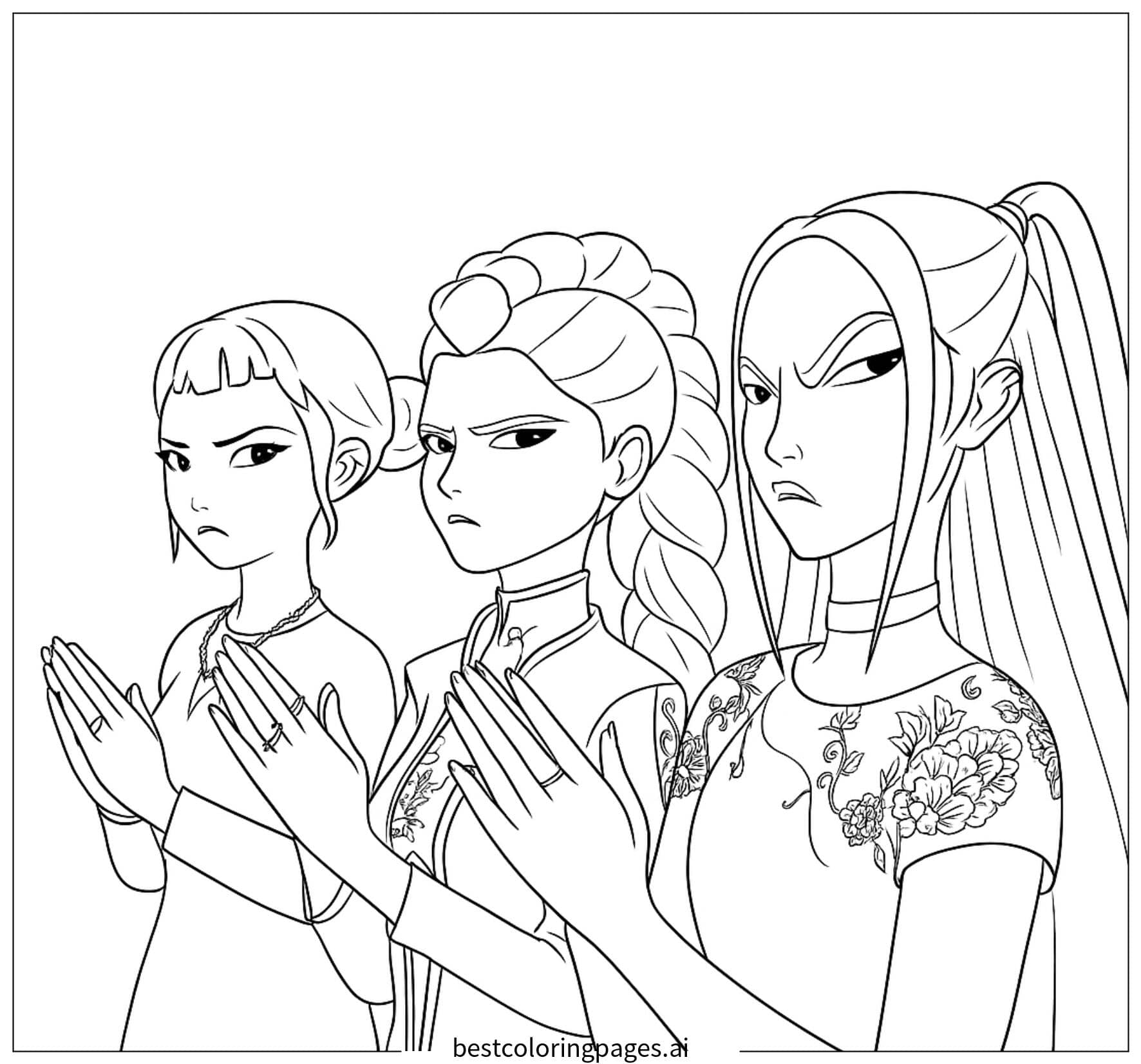 Dibujos de Rumi: Cazadoras de Demonios K-pop Poderosas para Colorear