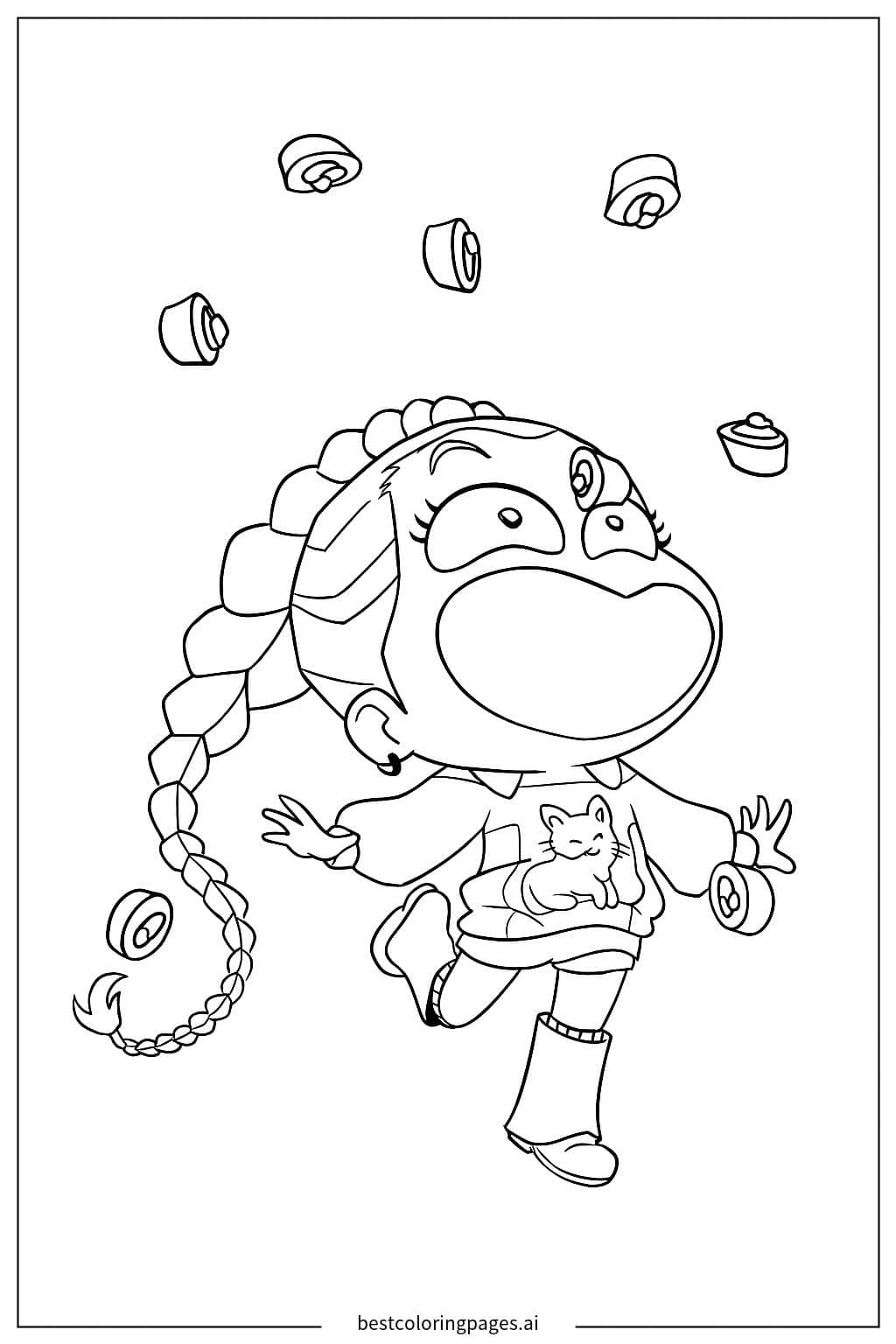 Rumi Zoey and Her Sushi Adventure Coloring Page