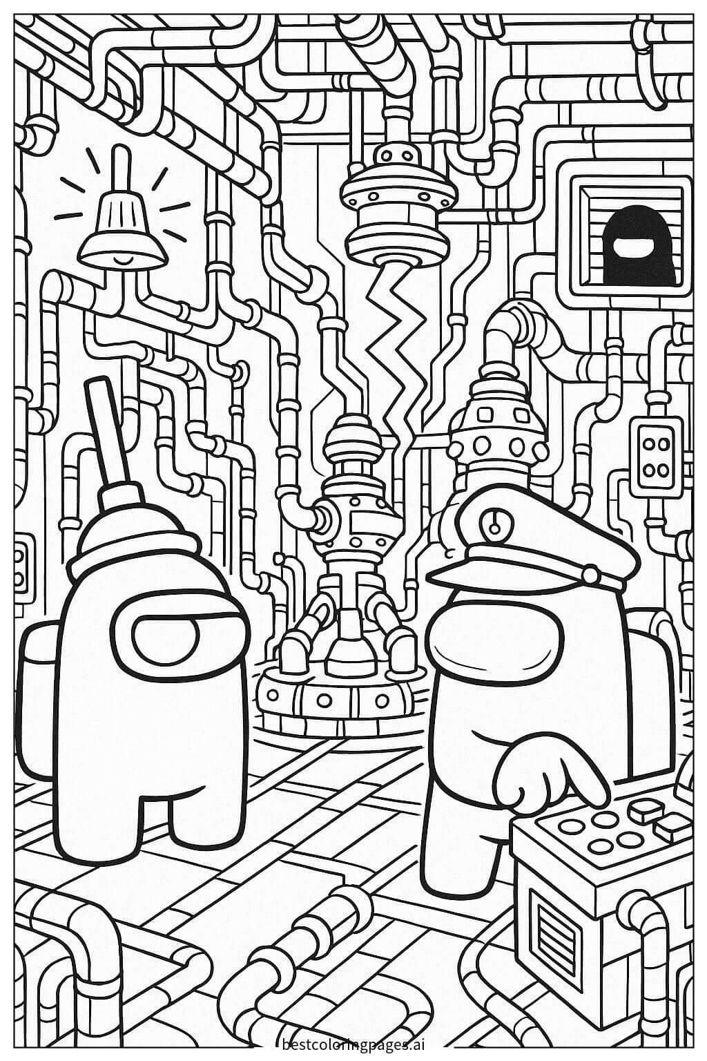 Sabotage in the Reactor Room Coloring Page