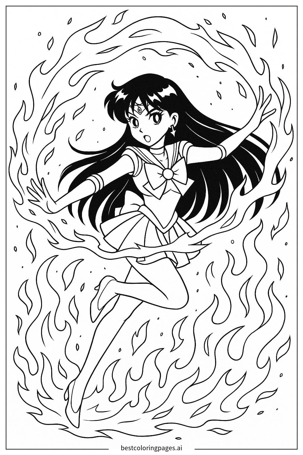 세일러 마스의 불꽃 춤 색칠공부