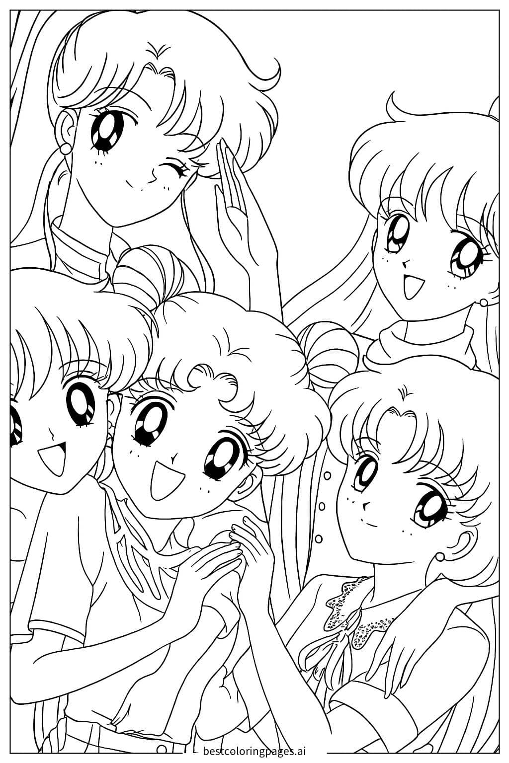 Gambar Mewarnai Sailor Moon Siap Bertempur