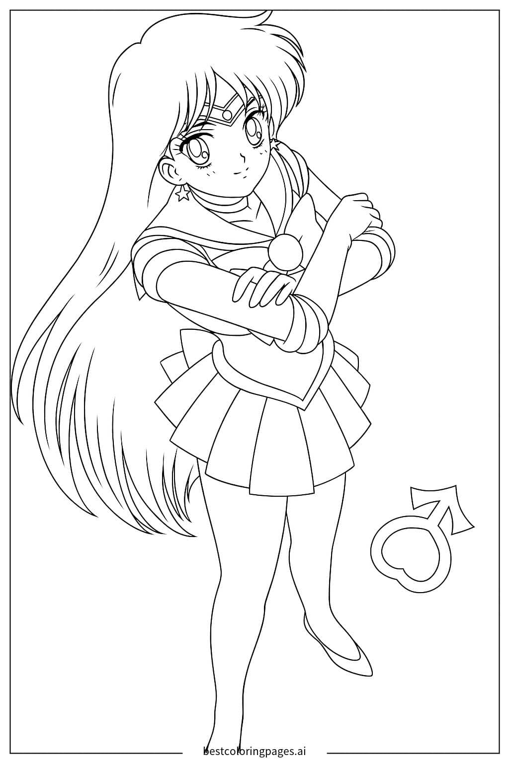 Gambar Mewarnai Desain Karakter Sailor Moon