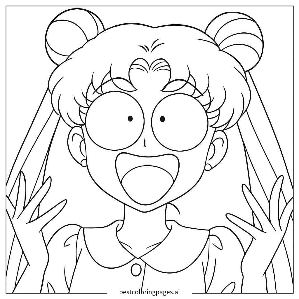Coloriage Sailor Moon Excitée