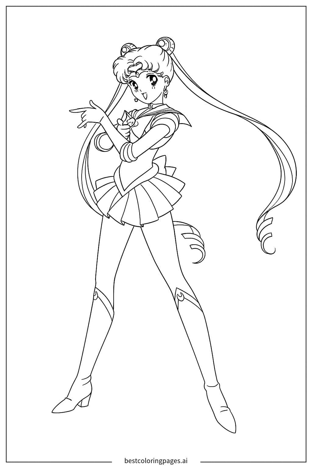 美少女戰士的英姿 著色圖