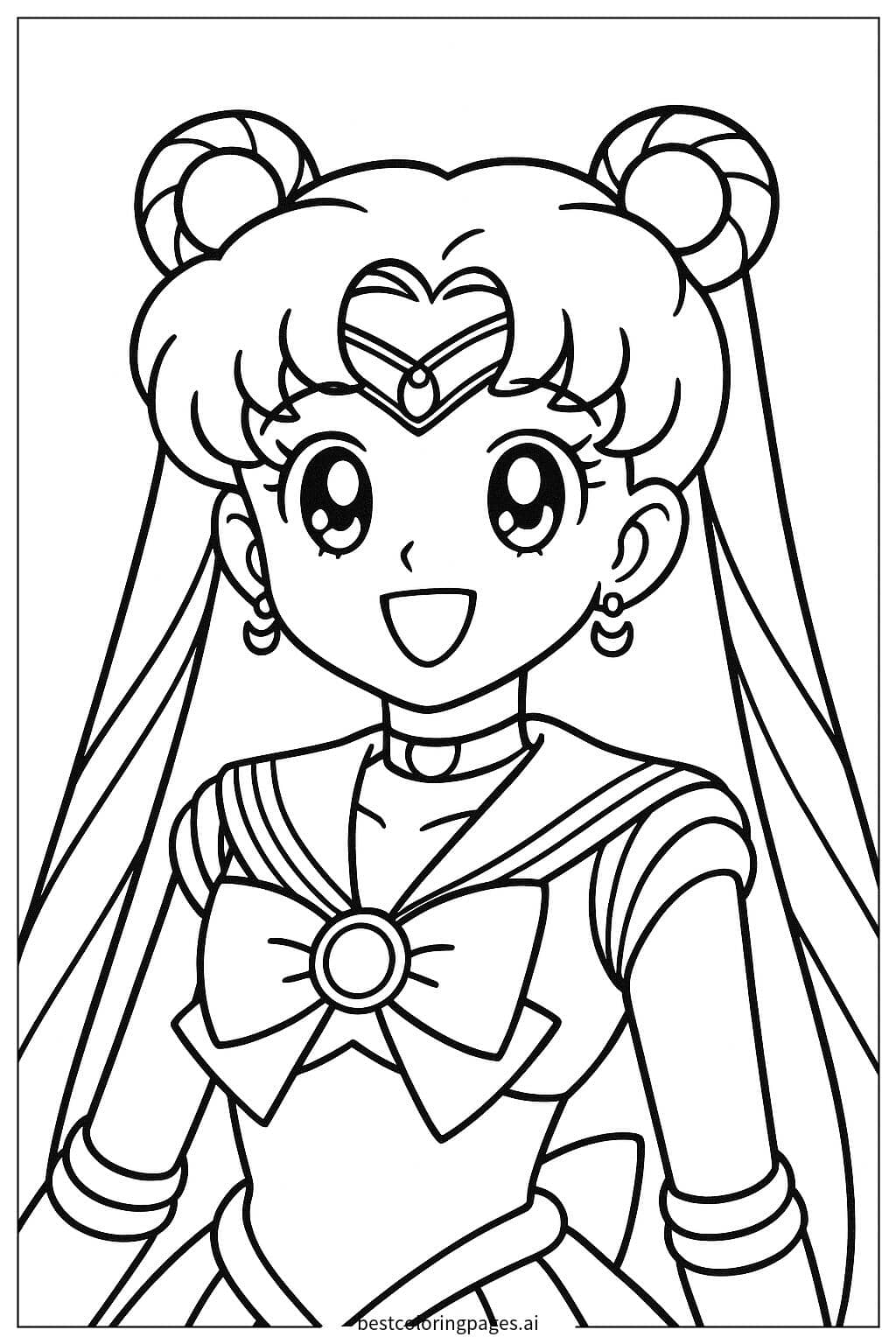 Coloriage Sailor Moon souriante