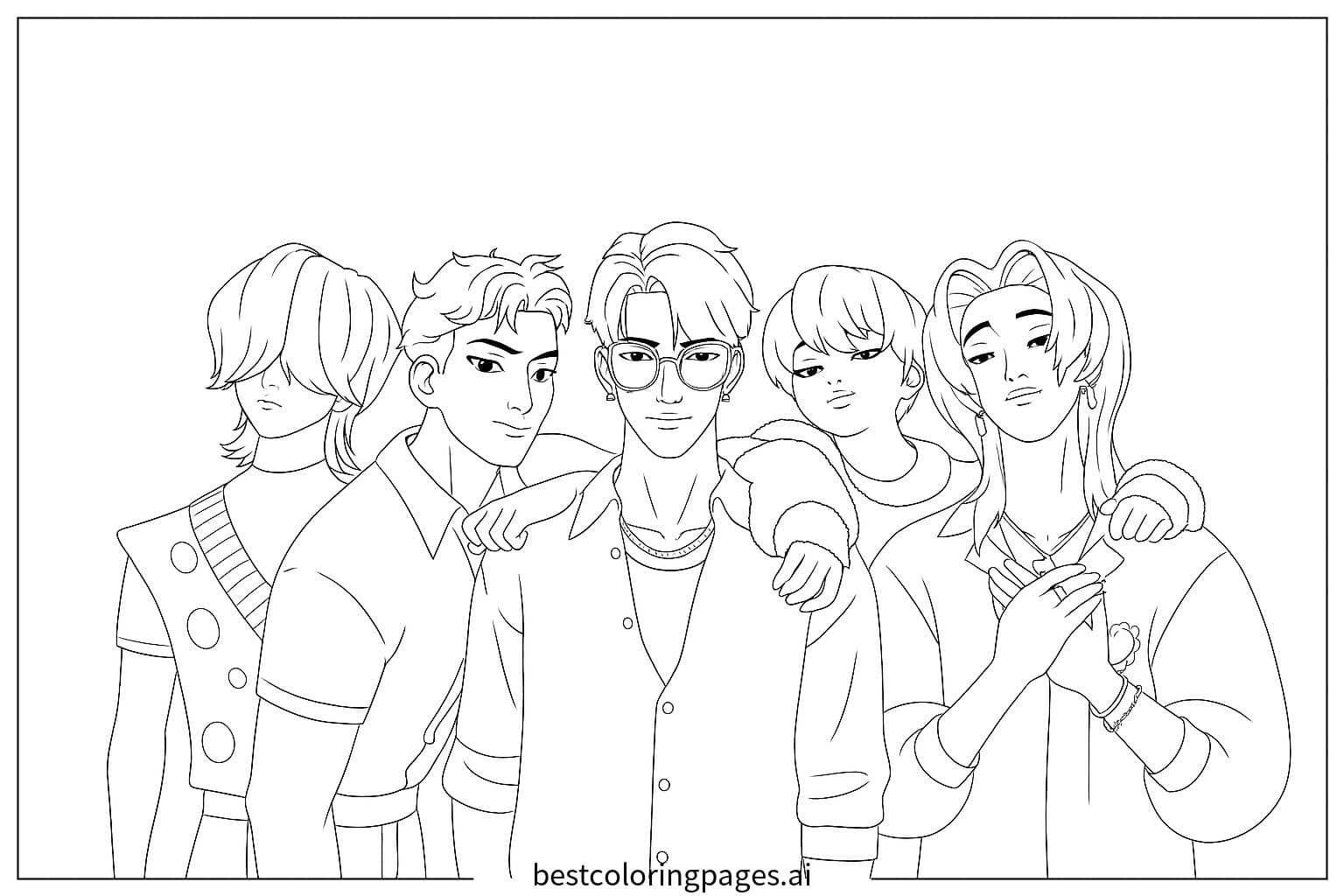 Dibujos de Saja Boys: Banda de Cazadores de Demonios del KPop para Colorear